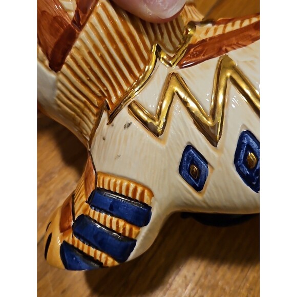 Vintage Artesania Rinconada Style Gold Tiger Ceramic Coin Bank Figurine - Picture 7 of 11